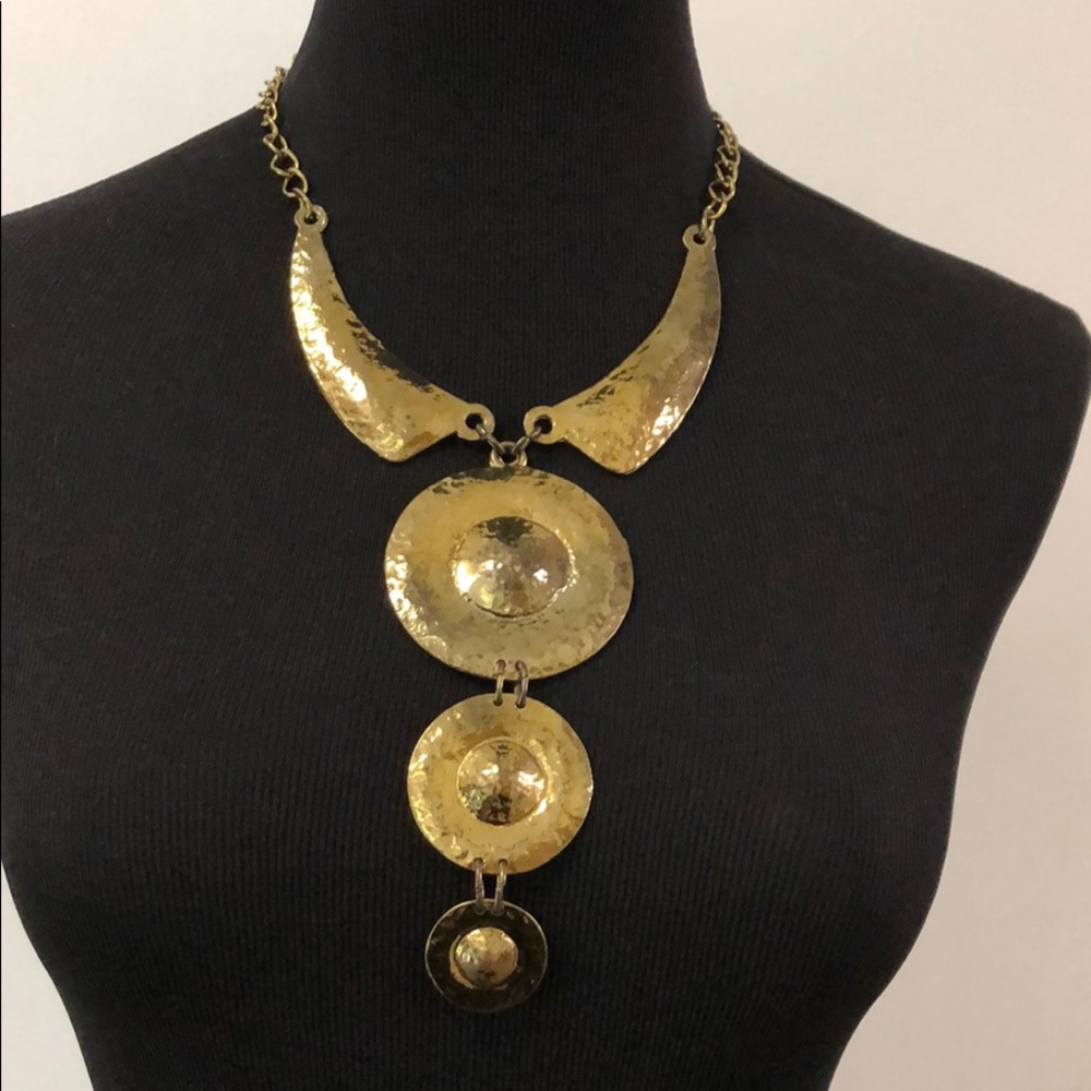 Boston Proper Gold Hammered Metal Necklace